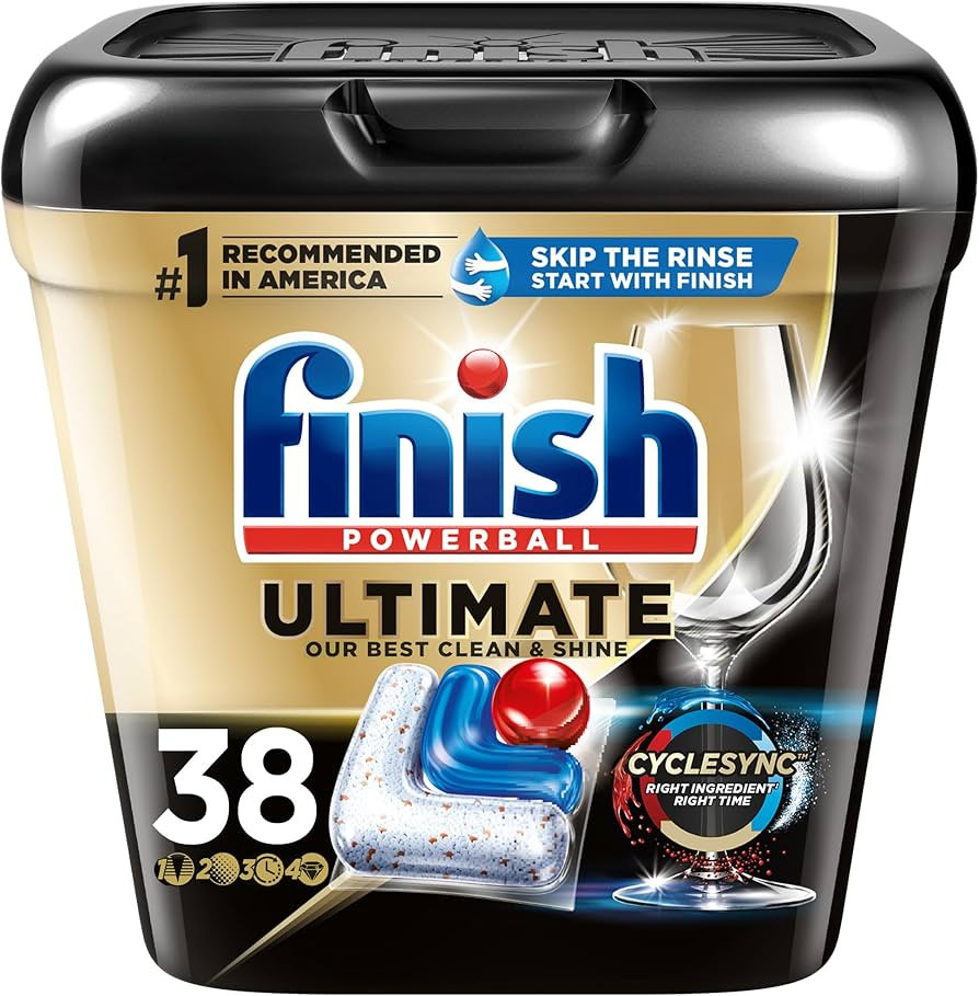 Finish Ultimate Dishwasher Detergent- 38 Count - With CycleSync™ Technology - Dishwashing Table... | Amazon (US)