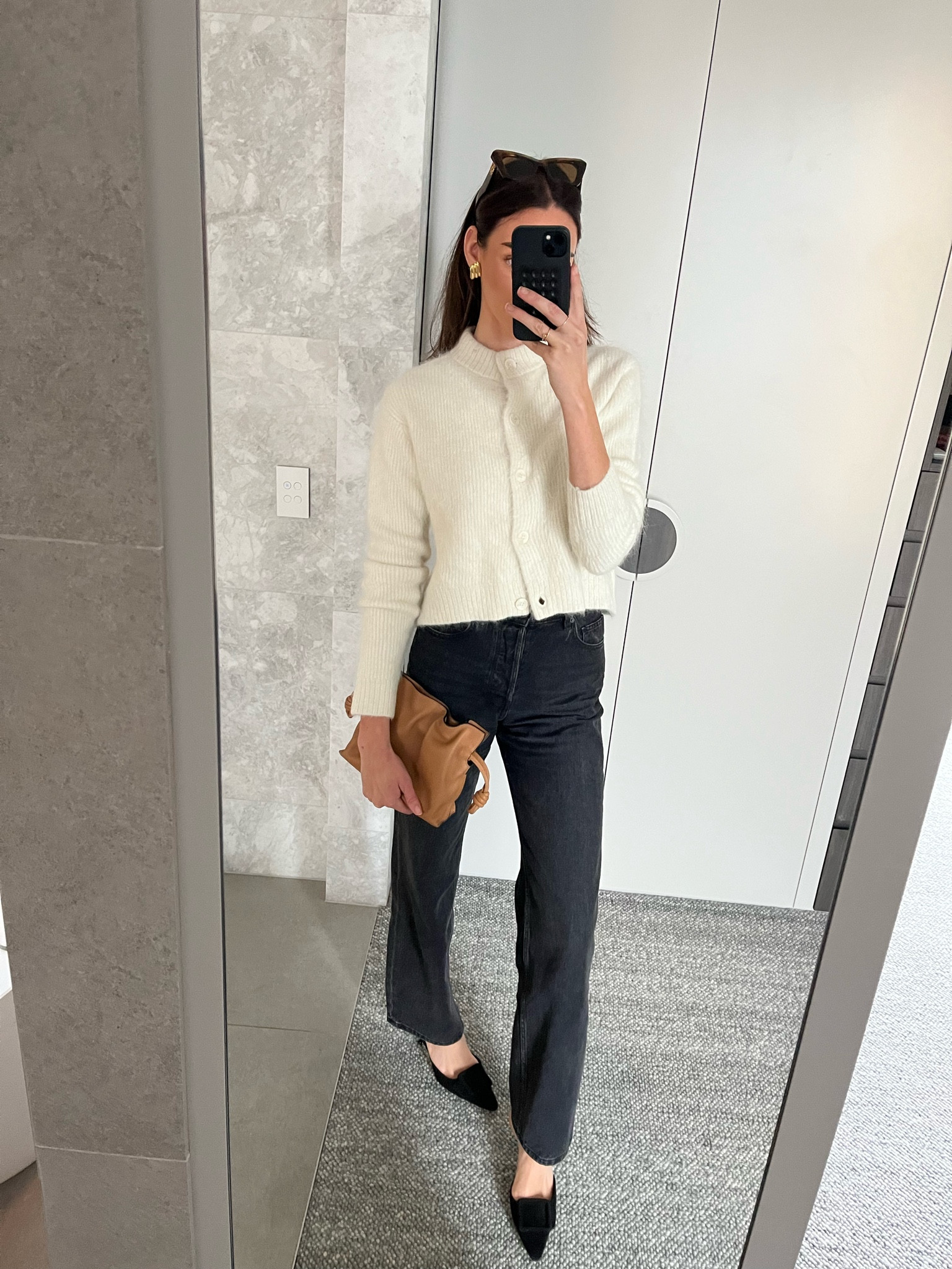 Keeping warm in my winter uniform. Denim & a fluffy cardigan. 

#LTKstyletip #LTKaustralia #LTKwinter