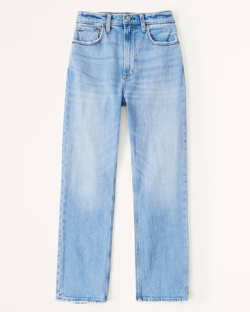 Women's Ultra High Rise Ankle Straight Jean | Women's Bottoms | Abercrombie.com | Abercrombie & Fitch (US)