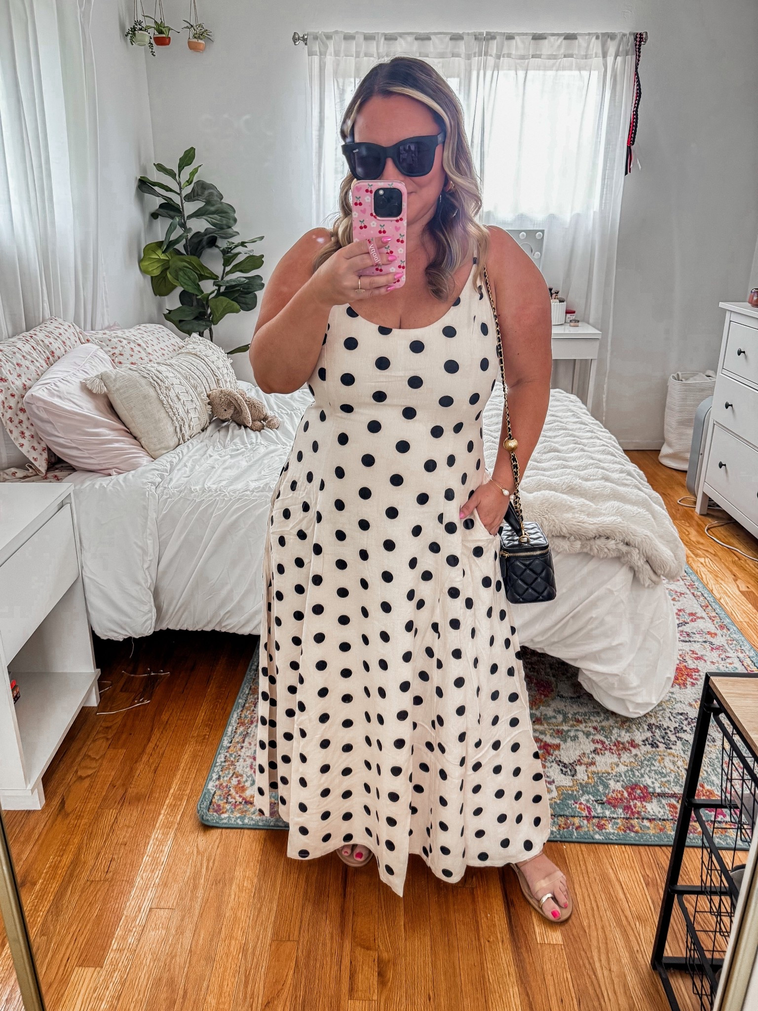 Amazon dress size LARGE 
Perfect for petite and tall ladies! Seen it on so many heights and body shapes! Nice linen material. Has pockets and adjustable straps 

Summer dress, summer outfit, party dress, polka dots, linen dress, graduation dress, midsize style, summer style, travel style, resort wear

#LTKMidsize #LTKSeasonal #LTKPetite