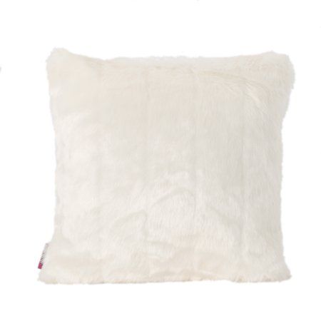 Laraine Glam Faux Fur Throw Pillow, White | Walmart (US)