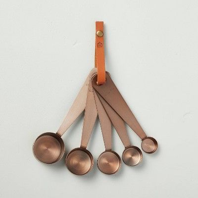 5pc Metal Measuring Spoon Set Antique Copper - Hearth &#38; Hand&#8482; with Magnolia | Target