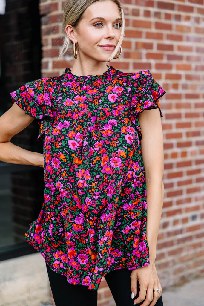 Live Your Dream Black Floral Blouse | The Mint Julep Boutique