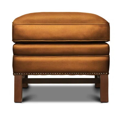 Antoinette 24'' Wide Genuine Leather Rectangle Standard Ottoman | Wayfair North America