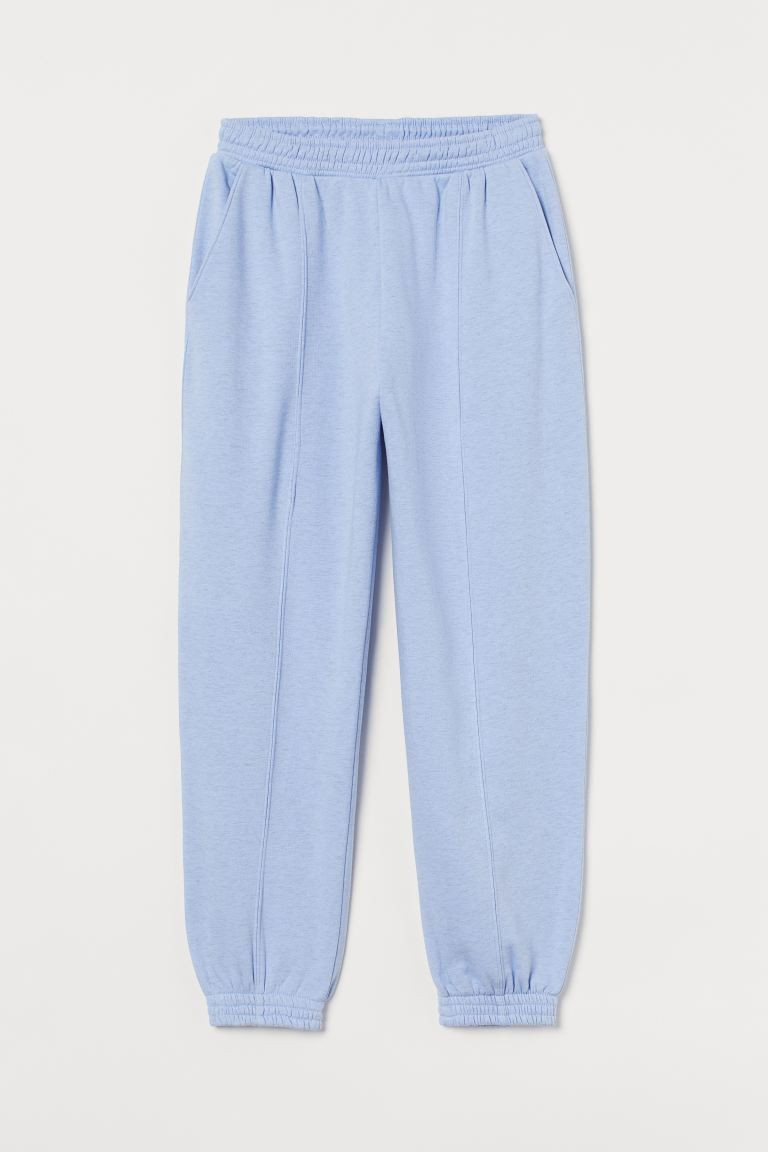 Sweatpant joggers in soft fabric. High waist, elasticized waistband with concealed drawstring ins... | H&M (US + CA)