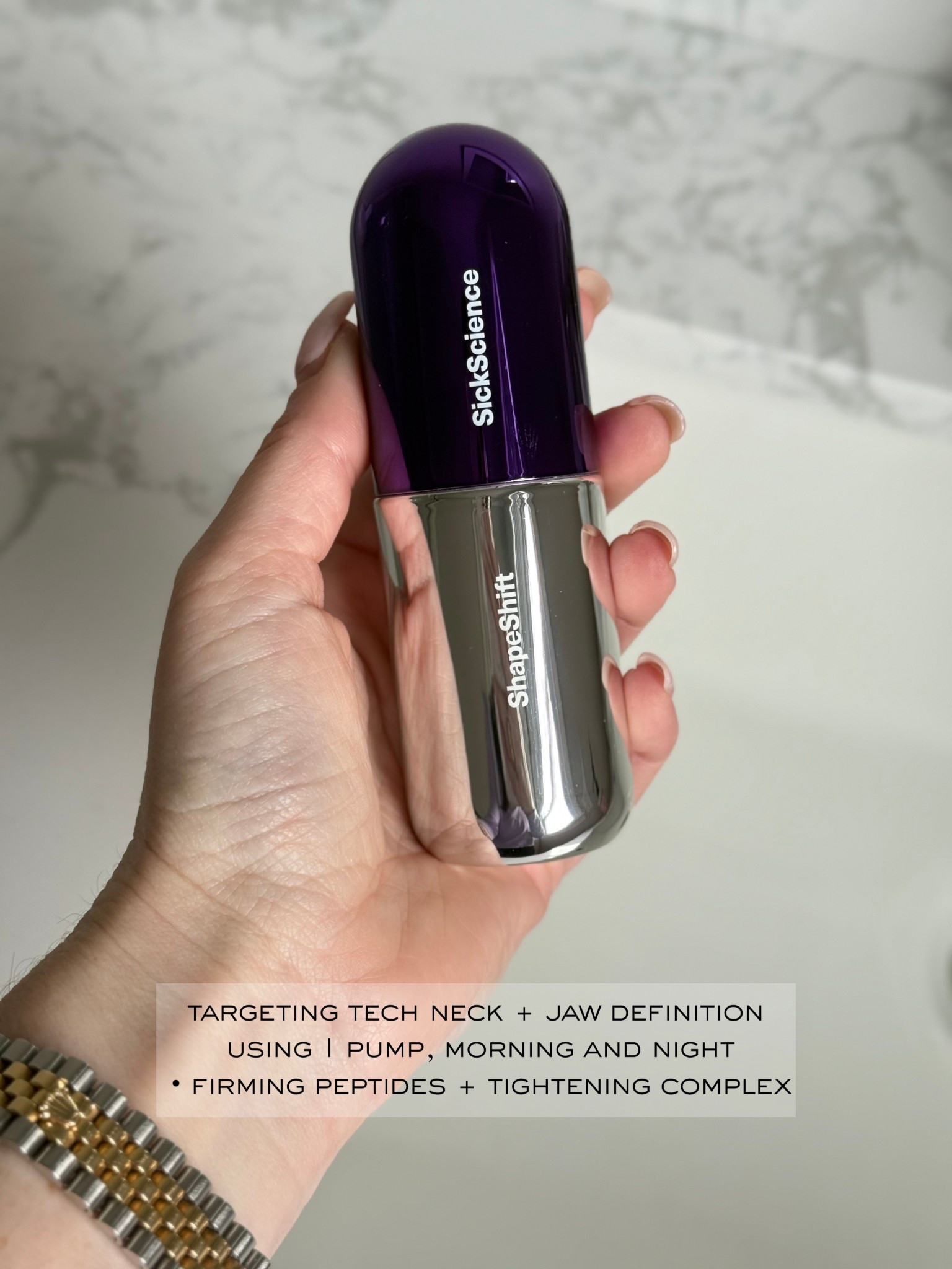 Step 5: jawline and neck treatment.

I use one pump nightly to target tech neck and jaw definition. This formula features firming peptides and tightening ingredients designed to support skin elasticity and contour appearance.

Consistency has made the biggest difference for me.

Complete nighttime routine linked. 🤍

jawline serum, neck firming treatment, tech neck solution, peptide firming serum

#LTKgrwm #LTKBeauty #LTKselfcare