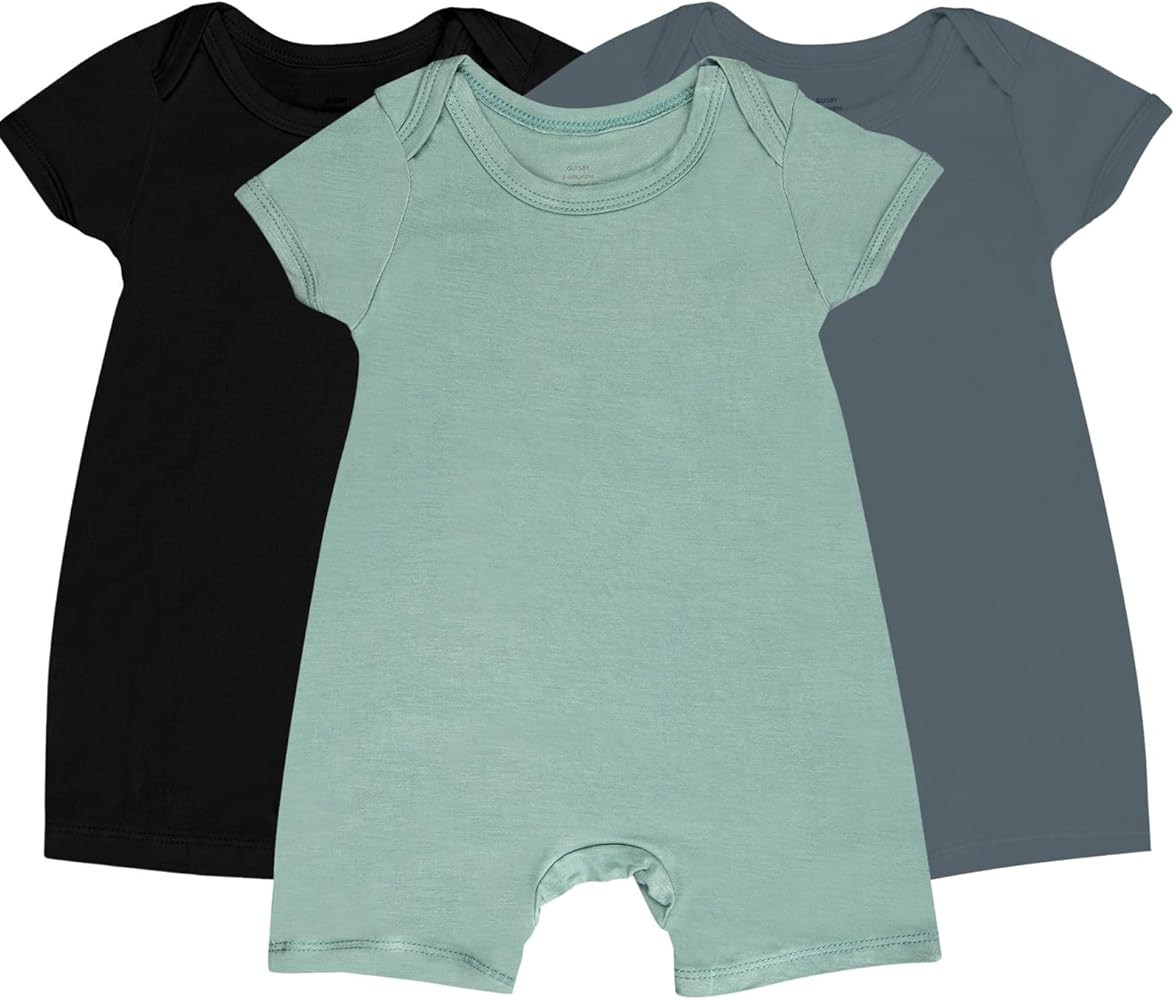 Rayon Baby Pajamas, Short Sleeve Footless Rompers, Snap Closure Sleeper for Boy Girls | Amazon (US)