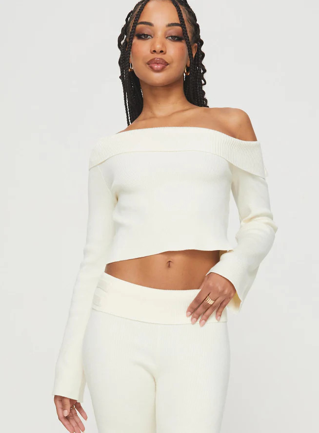 Sina Off The Shoulder Top Cream | Princess Polly US