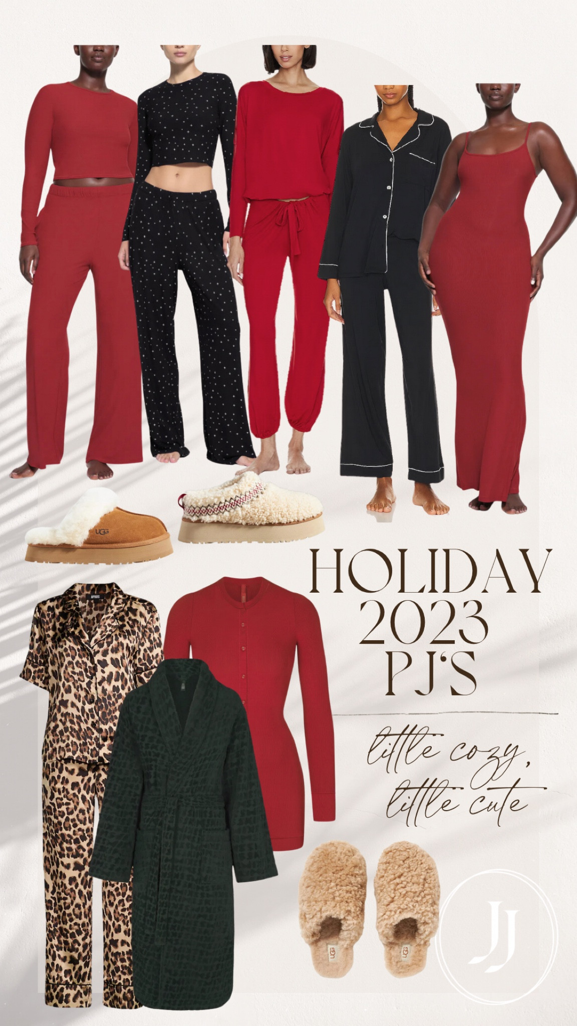 Holiday pajamas 
Slippers
Uggs 
Skims lounge 

#LTKGiftGuide #LTKHolidaySale #LTKHoliday
