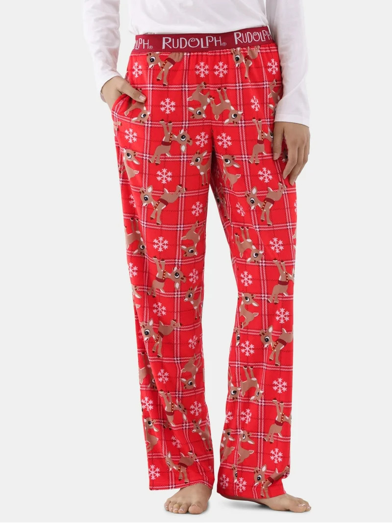 Rudolph the Red Nosed Reindeer Women's Velour Sleep Pants, Sizes XS-3X | Walmart (US)
