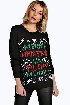 Ya Filthy Muggle Christmas Jumper | Boohoo.com (US & CA)