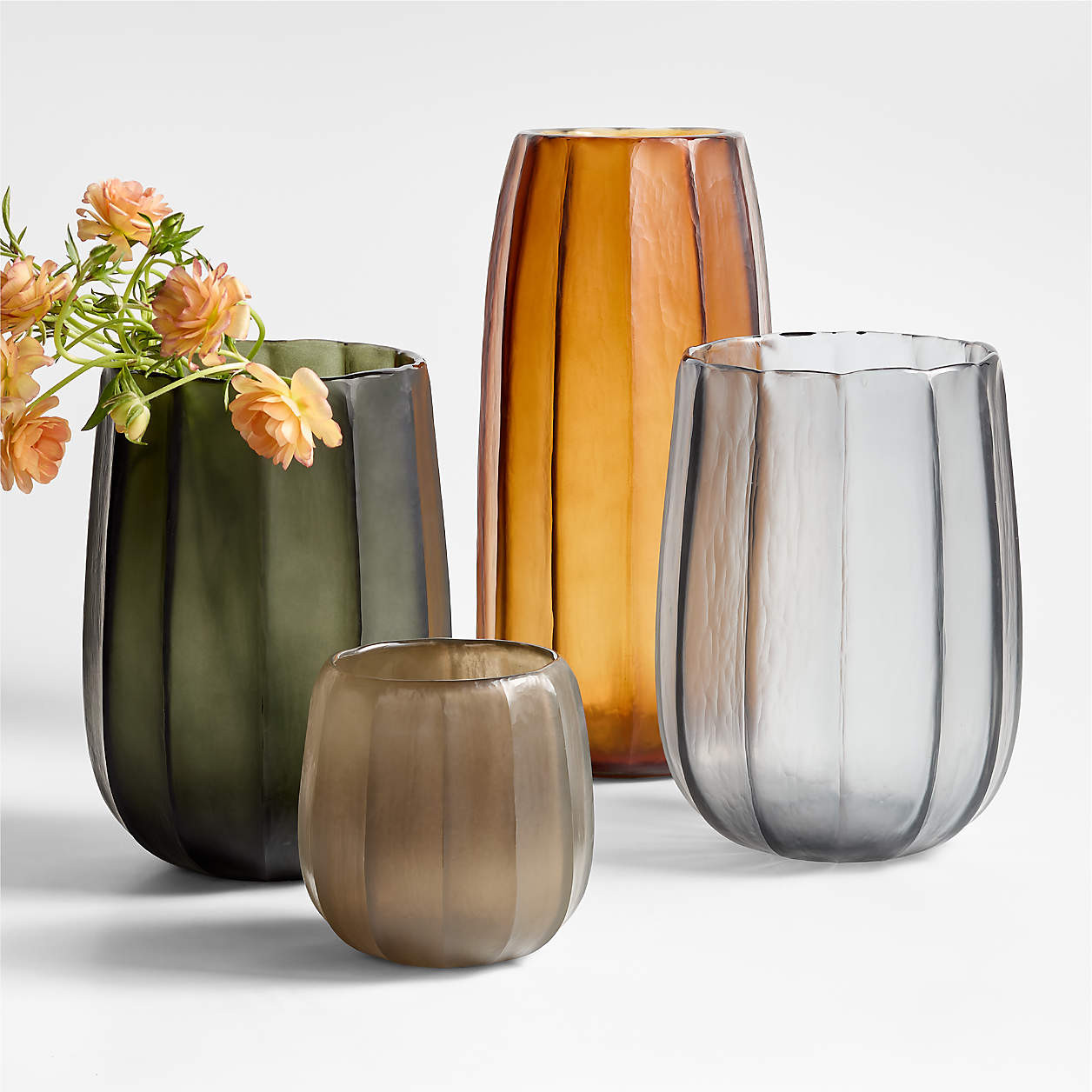 Renata Large Dark Green Glass Vase 11" + Reviews | Crate & Barrel | Crate & Barrel