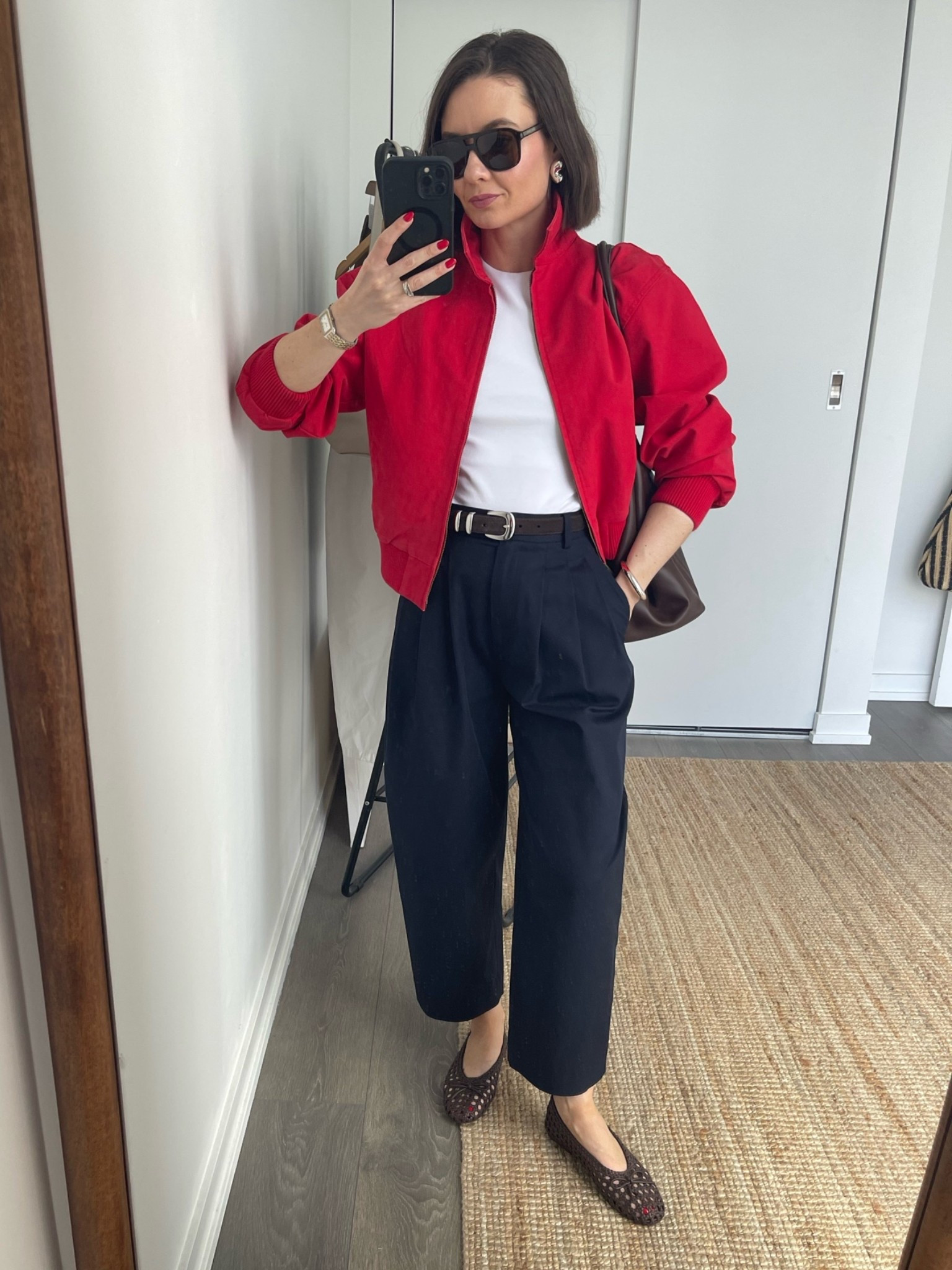 Casual Saturday look. My navy barrel pants are old but I linked similar, and this red bomber is the perfect pop of colour to any outfit! 

Bomber - size S

#LTKcanada #LTKsummer #LTKstyletip