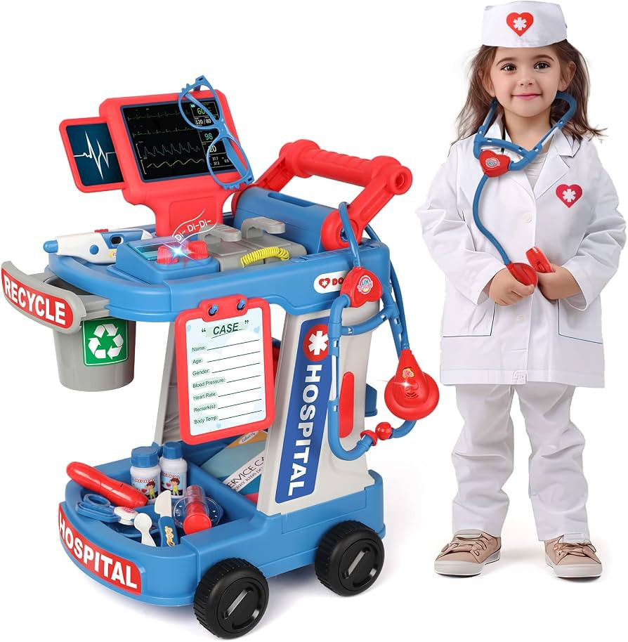 Liberry Doctor Kit for Kids Aged 3 4 5, Pretend Doctor Playset for Toddlers with Cart, Costume an... | Amazon (US)