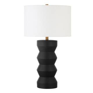 Meyer&Cross Carlin 28 in. Matte Black Ribbed Ceramic Table Lamp TL0766 - The Home Depot | The Home Depot