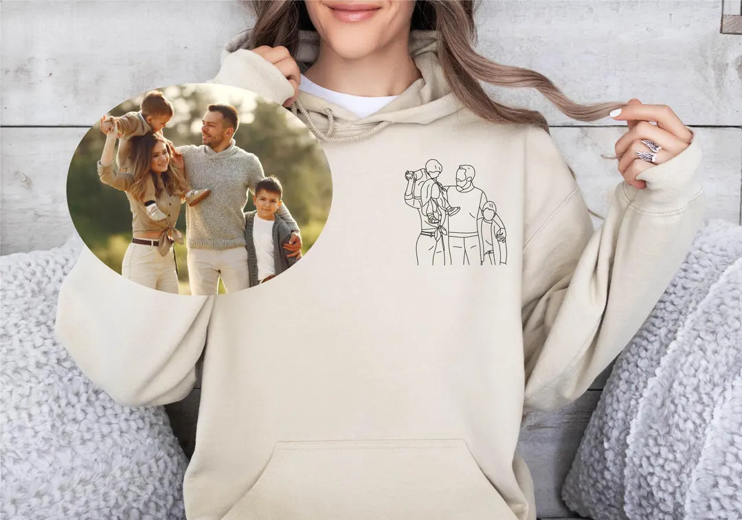 Family Portrait Sweatshirt, Custom Couple Portrait, Custom Portrait From Photo Hoodie, Couples Po... | Etsy (US)