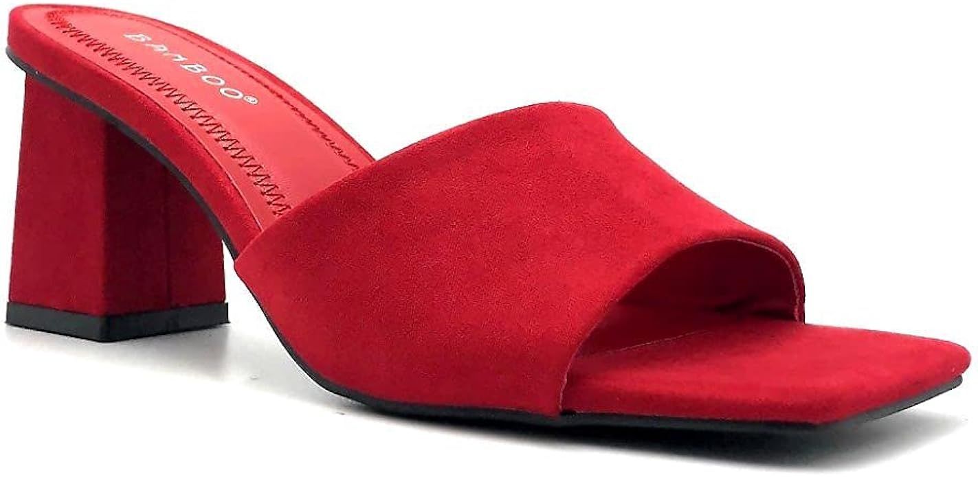 Womens Chunky Block Heel Slip On Mule Sandals | Amazon (US)