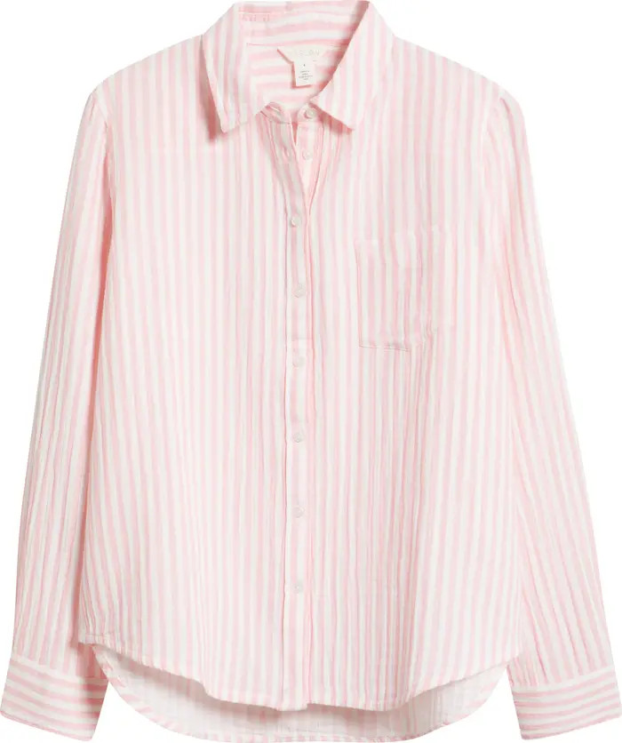 Casual Gauze Button-Up Shirt | Nordstrom
