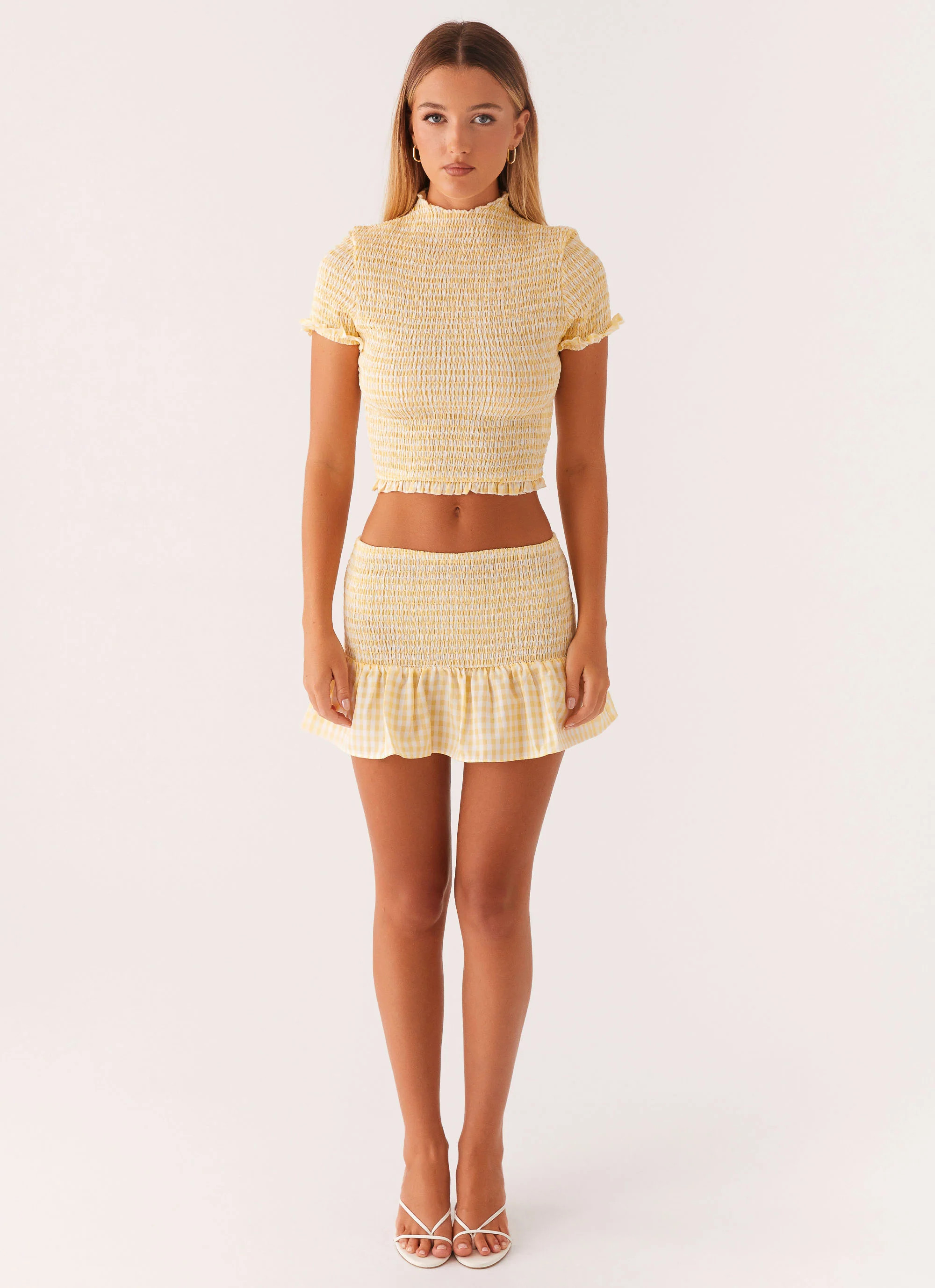 Sweetest Pie Mini Skirt - Yellow Gingham | Peppermayo (Global)