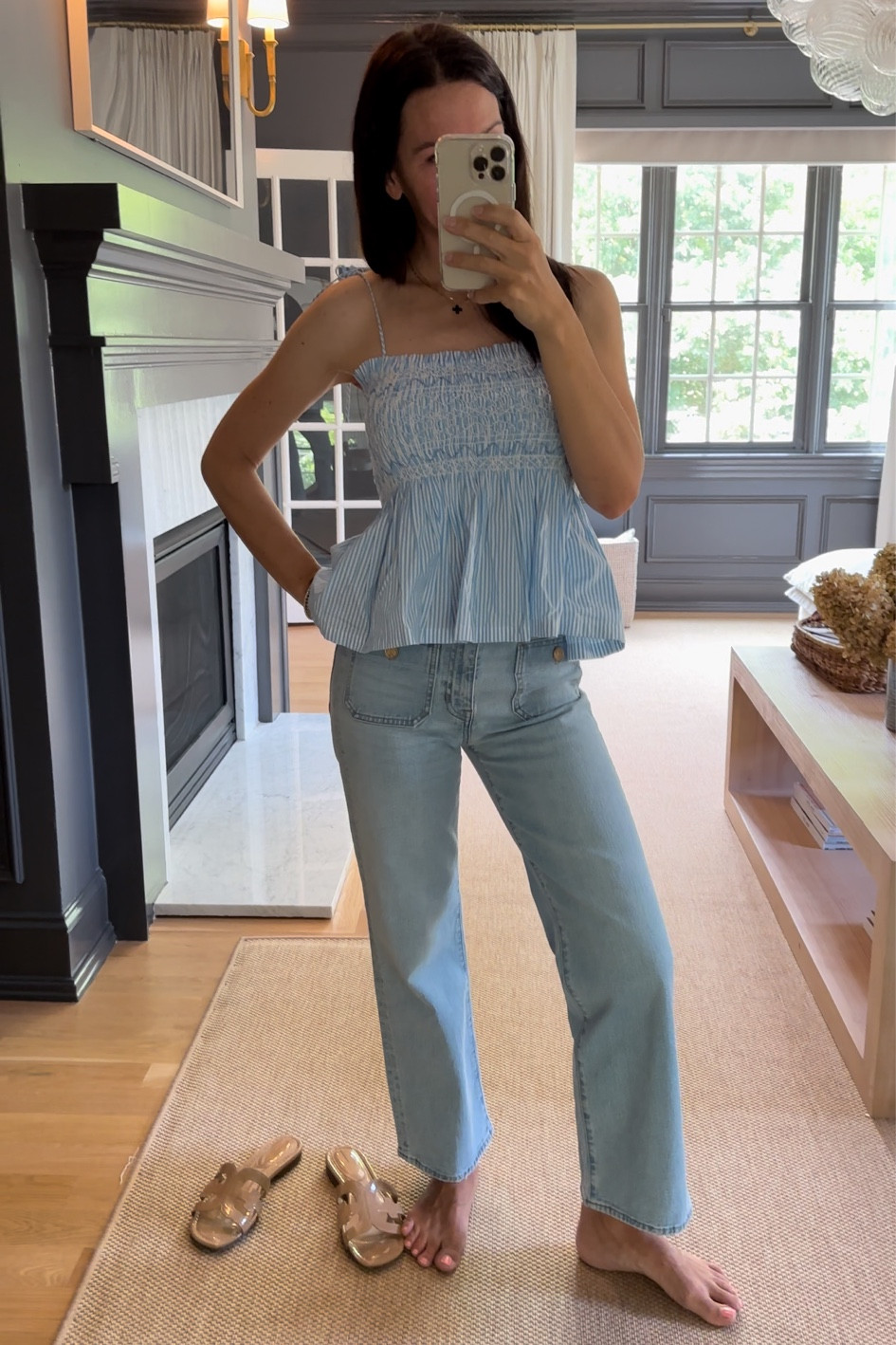 Sailor slim wide-leg jean in Clear Skies wash size 24
J crew tank 


#LTKSummerSales #LTKFindsUnder100 #LTKSeasonal