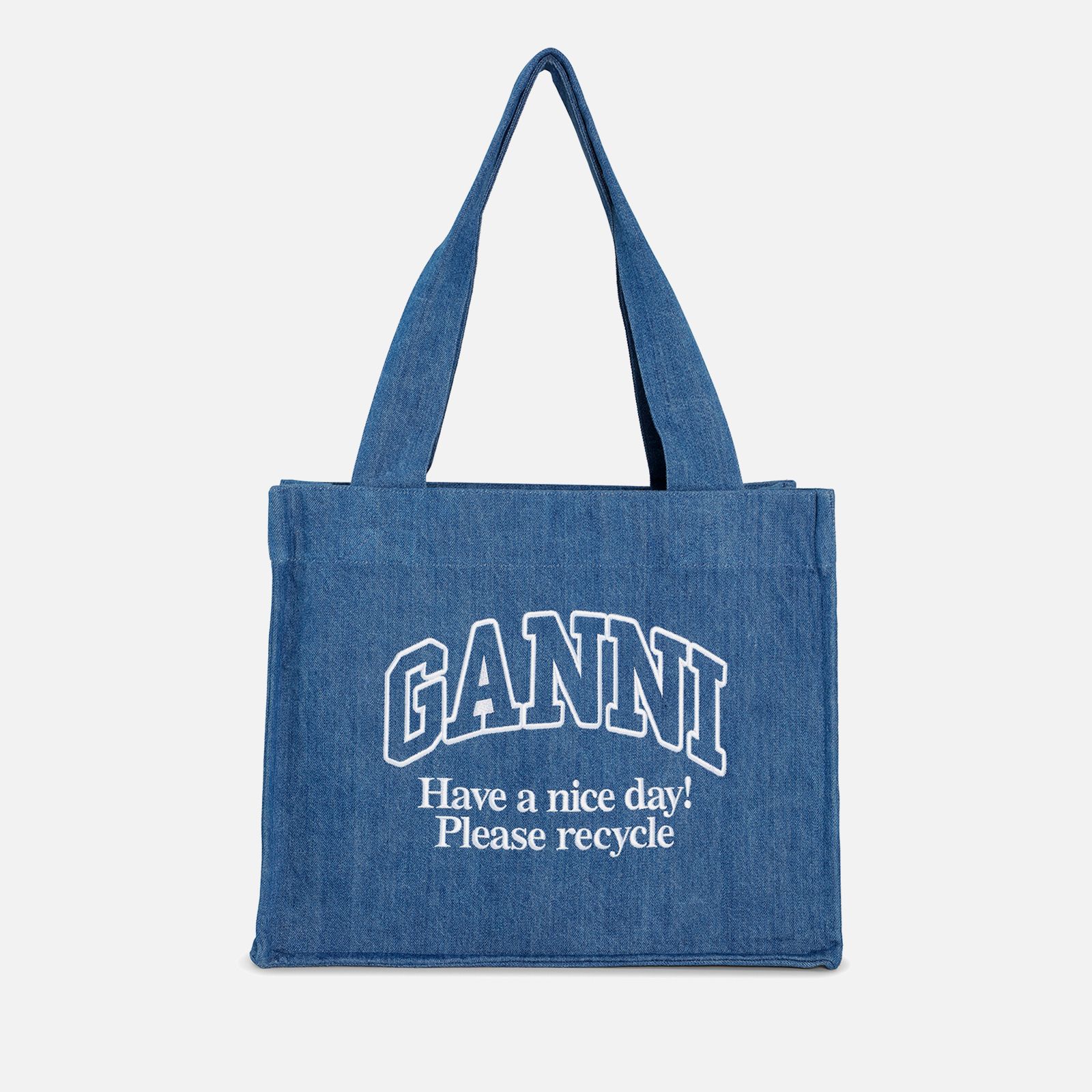 Ganni Large Easy Denim Tote Bag | Coggles | Coggles (Global)
