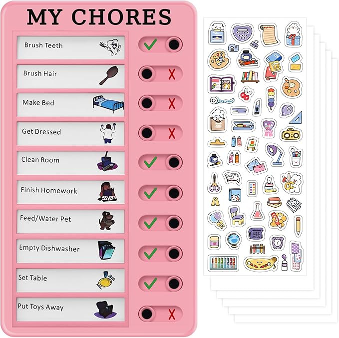Chore Chart for Kids, Reusable Chore Board Chore List for Kids Toddlers with 5 Blank Papers for M... | Amazon (US)