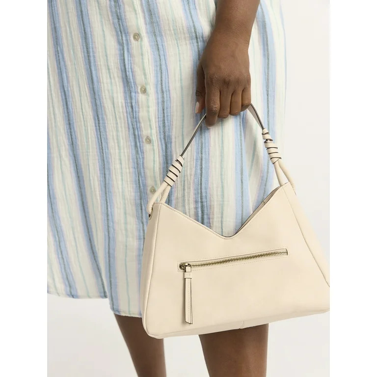 Time and Tru Women's River Faux Nubuk Small Hobo Shoulder Bag, Taupe | Walmart (US)