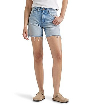 Wrangler Cowboy High Rise Raw Hem Cut Off Denim Short - 26 | Dillard's