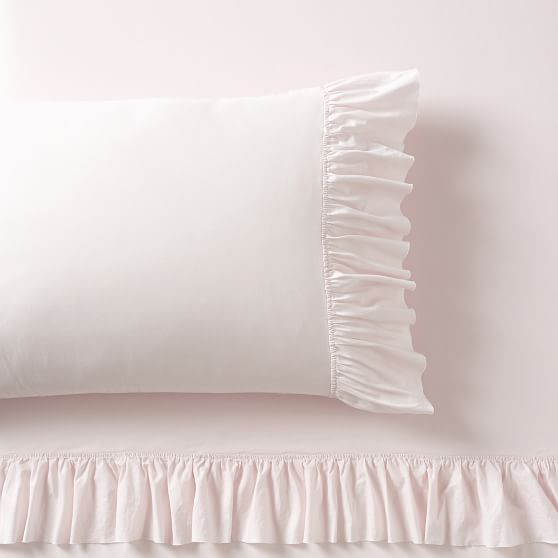 Washed Cotton Ruffle Organic Sheet Set | Pottery Barn Teen
