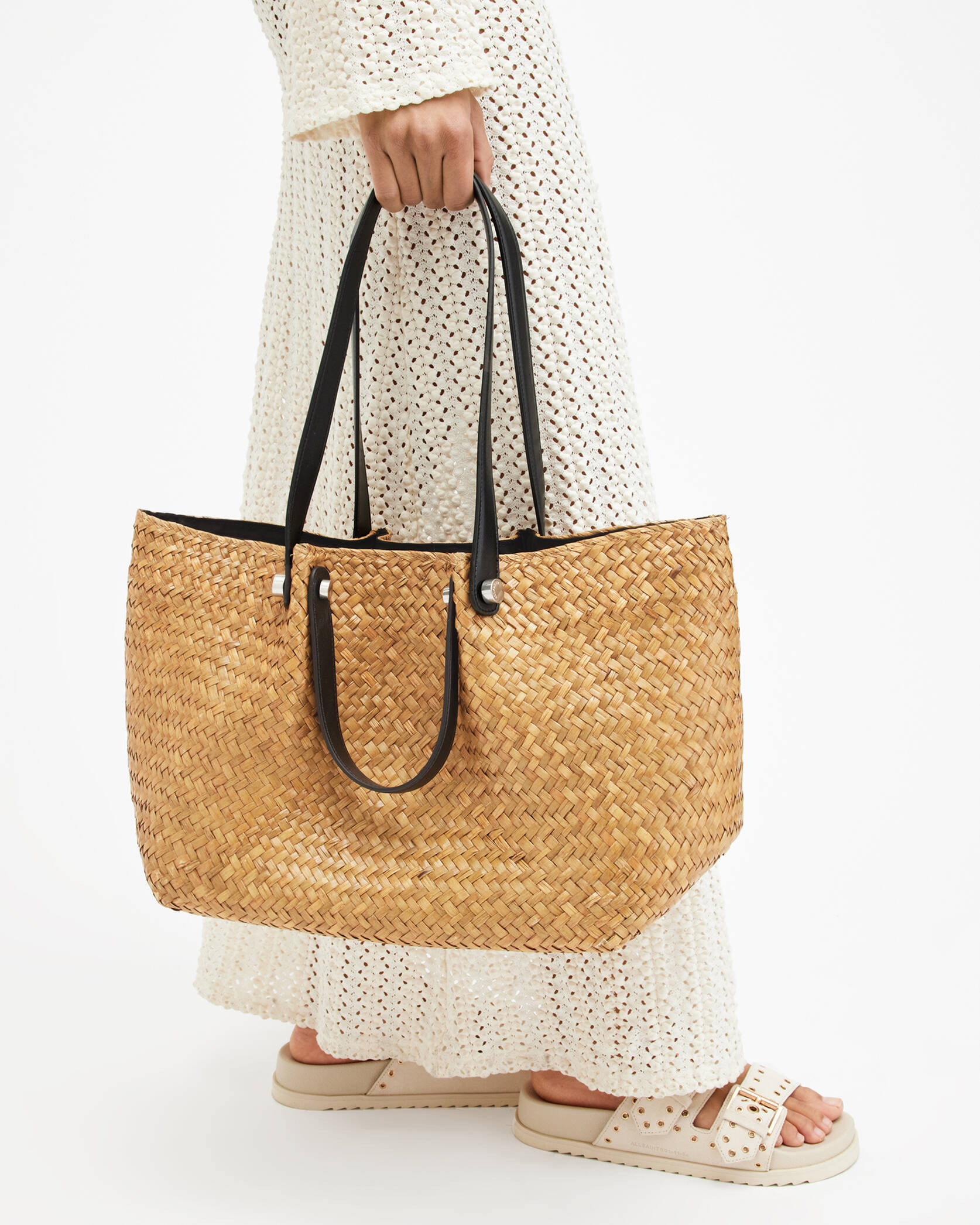 Allington Straw Tote Bag Natural | ALLSAINTS | AllSaints UK