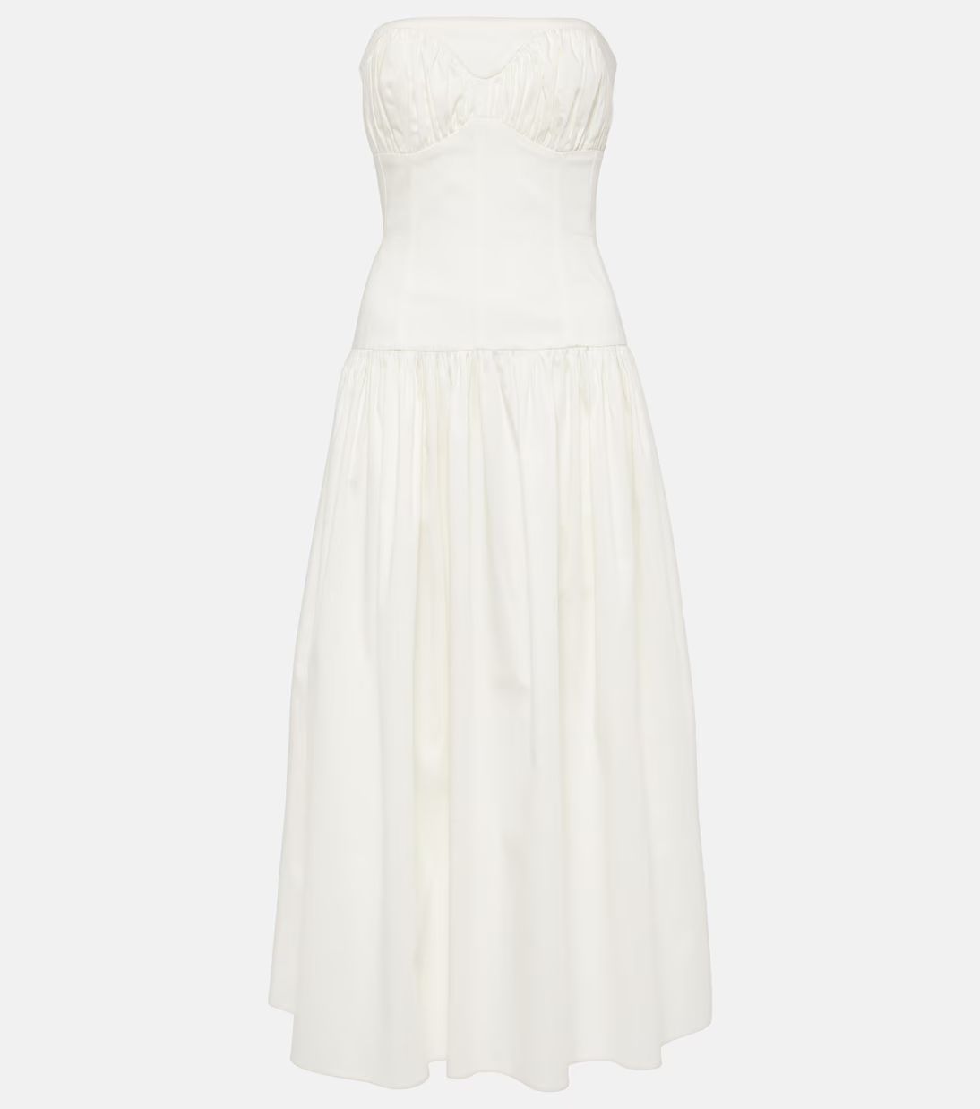 Lauryn strapless cotton midi dress | Mytheresa (UK)