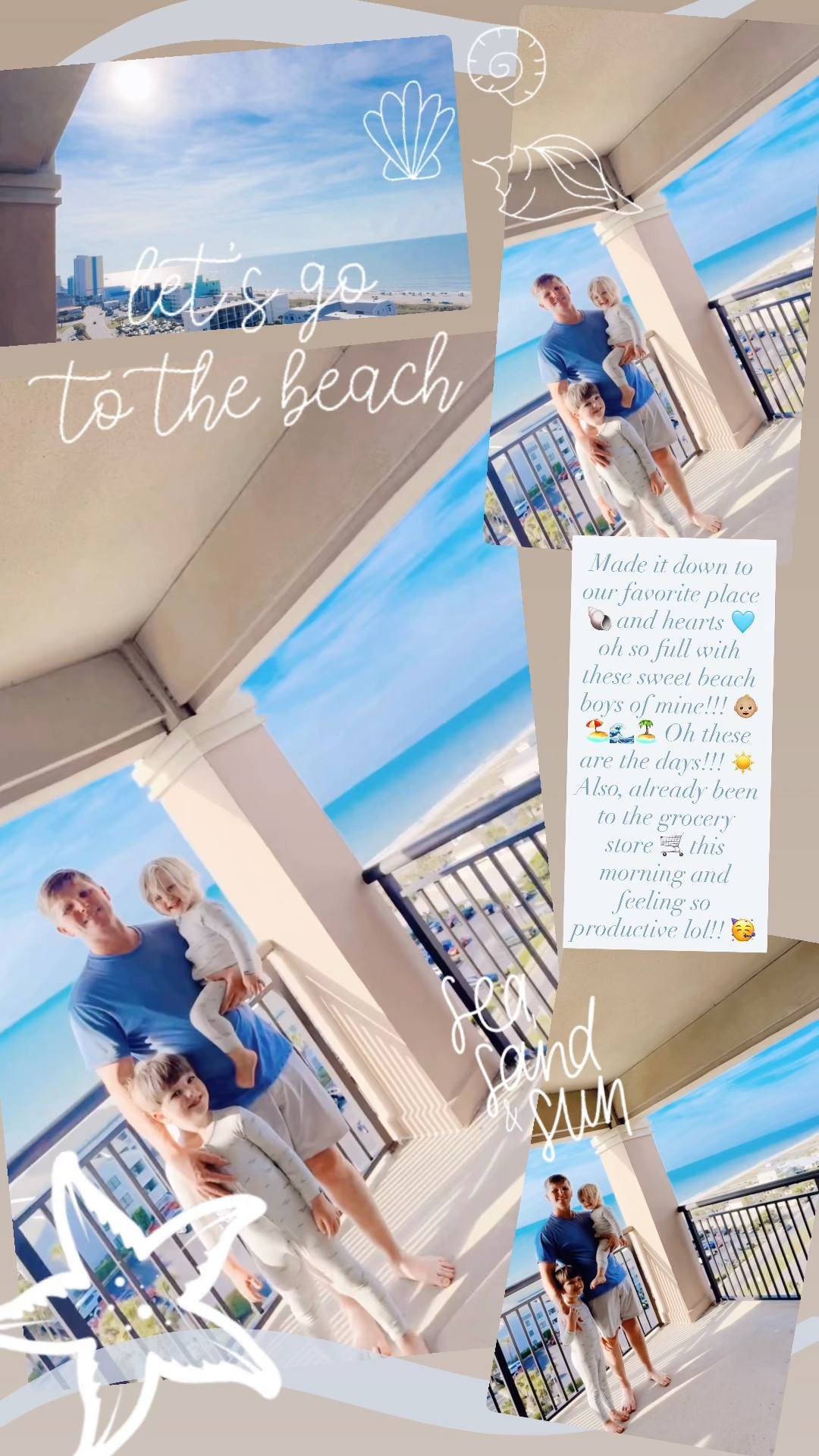 Made it down to our favorite place 🐚 and hearts 🩵  oh so full with these sweet beach boys of mine!!! 👶🏼🏖️🌊🏝️ Oh these are the days!!! ☀️ Also, already been to the grocery store 🛒 this morning and feeling so productive lol!! 🥳