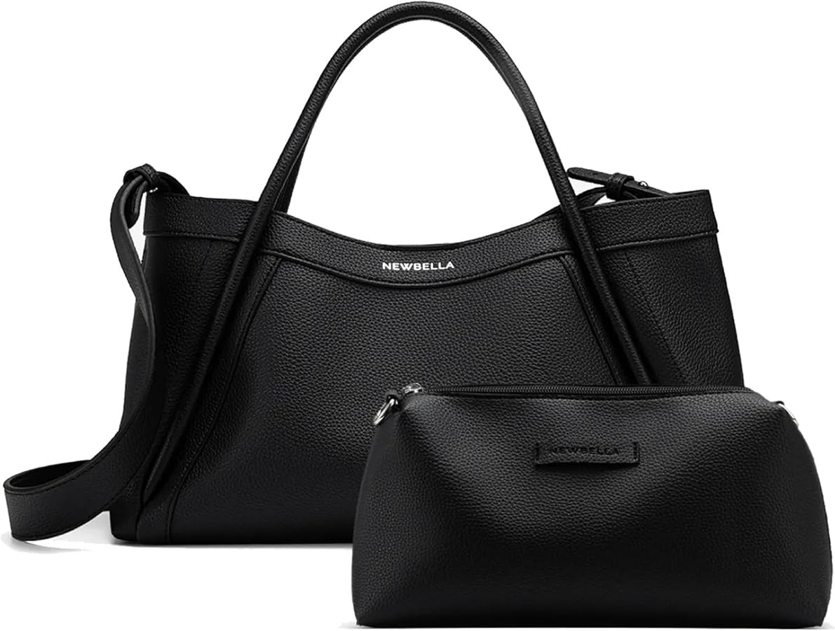 Vegan Leather Tote Bag for Women, Hobo Shoulder Bag, Crossbody Handbag with Matching Purse, Styli... | Amazon (US)