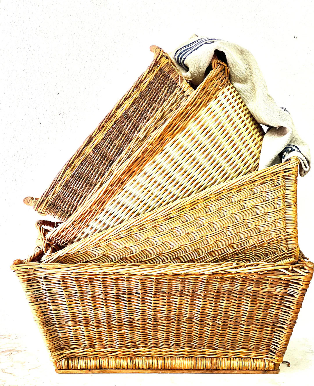 Vintage French Marker Baskets, Vintage French Handwoven French Baskets | Etsy (US)