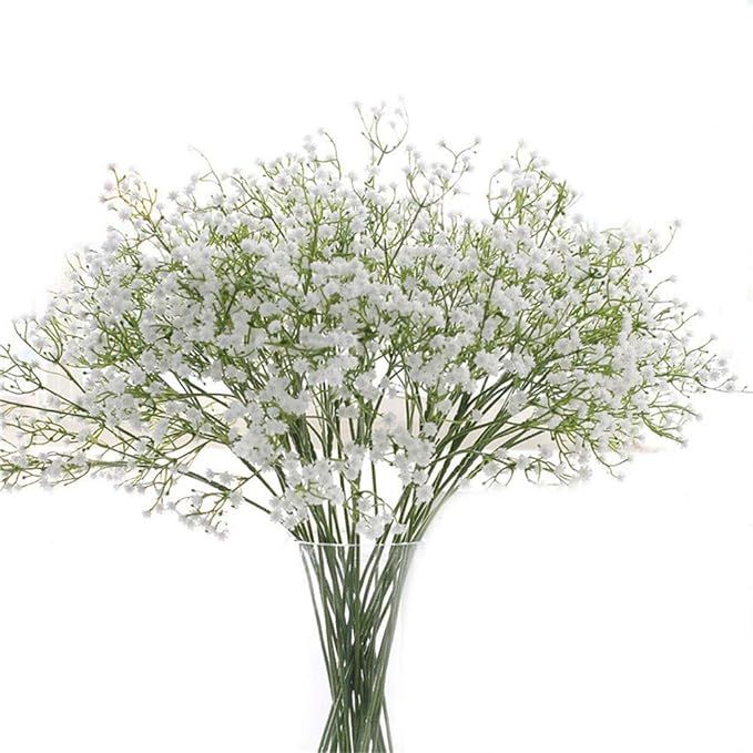 Gumolutin 9PCS Long Stem Artificial Baby Breath Flowers Fake Real Touch Gypsophila for Home Offic... | Amazon (US)