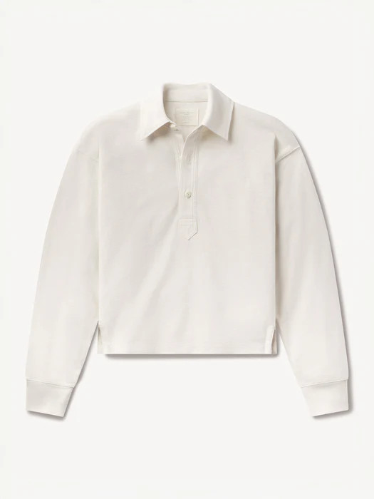 White Field-Spec Boyfriend Crop Rugby | Buck Mason | Buck Mason