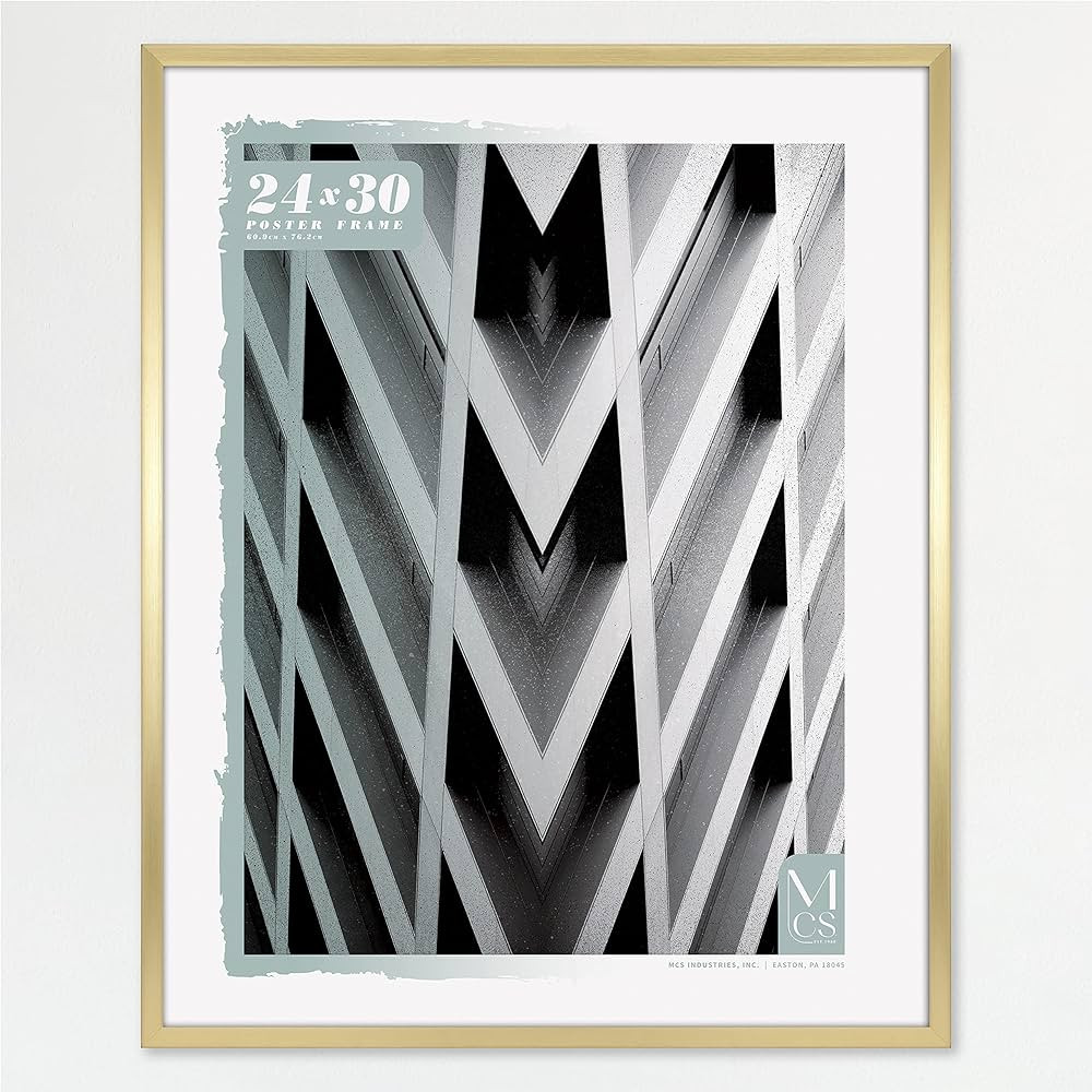 MCS Foundation 24x30 Poster Frame Traditional Brass, Vertical & Horizontal Wall Hanging Large Pic... | Amazon (US)