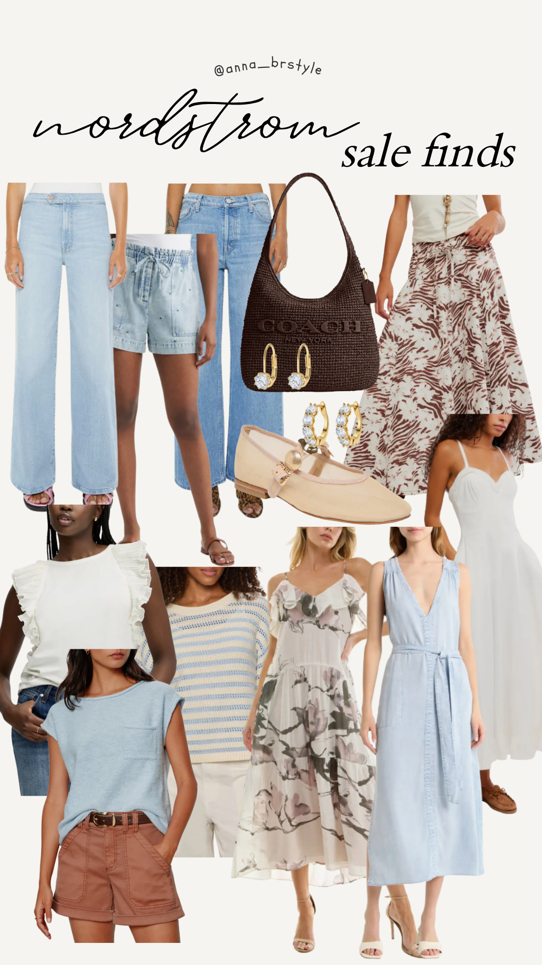 A mix of timeless Nordstrom sale finds featuring denim, breezy dresses, and versatile summer essentials.

mother jans on sale, summer wardrobe staples, casual summer outfits, effortless everyday style, vacation outfits, chic summer fashion, wide leg jeans, midi dress, event dress, denim dress, summer sandals, designer bag 

 #LTKSaleAlert