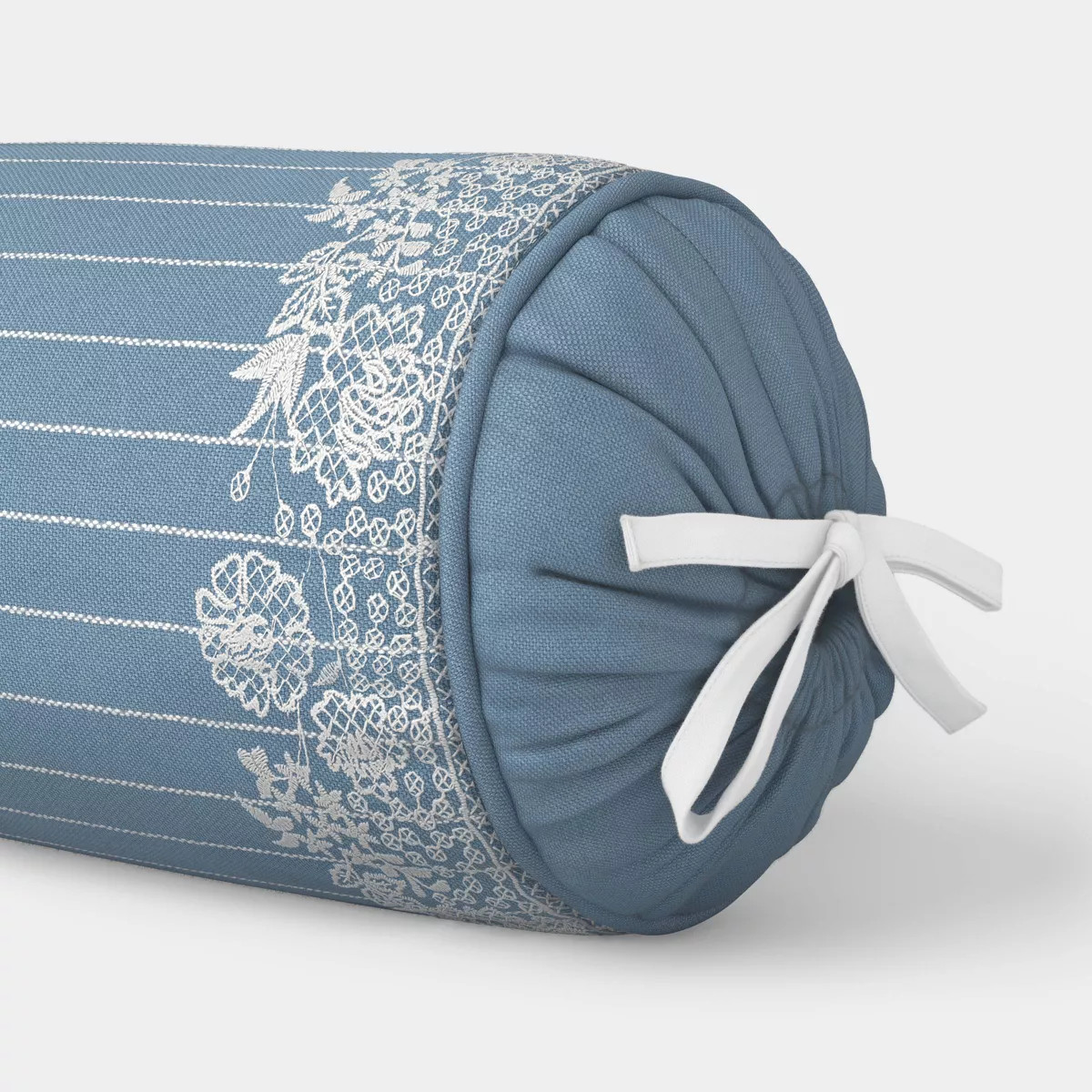 20"x8" Woven Stripe Side-Tie Outdoor Patio Throw Pillow Blue - Threshold™ designed with Studio ... | Target
