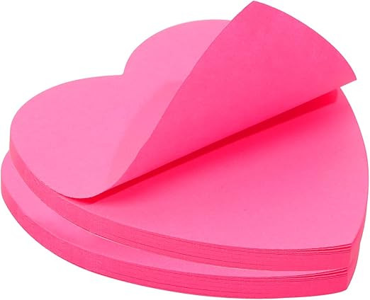 Mini Skater Hot Pink Kraft Paper Sticky Notes Heart Shaped Self-Stick Blank Book Tabs Paper Marke... | Amazon (US)