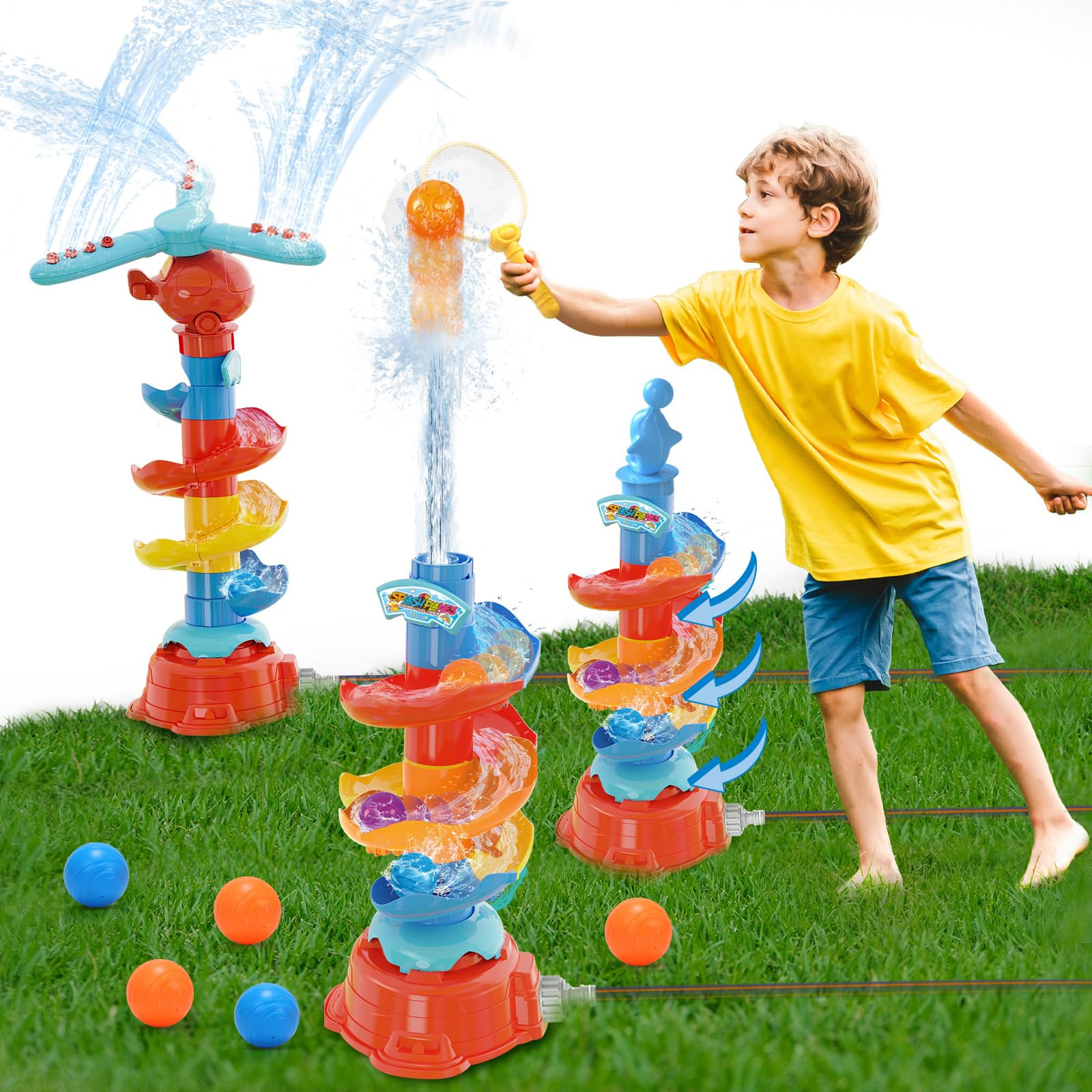 Skirfy Water Sprinkler for Kids,3 in 1 Water Toys for Boys Girls,Catch Ball Game,Outdoor Play Sum... | Amazon (US)