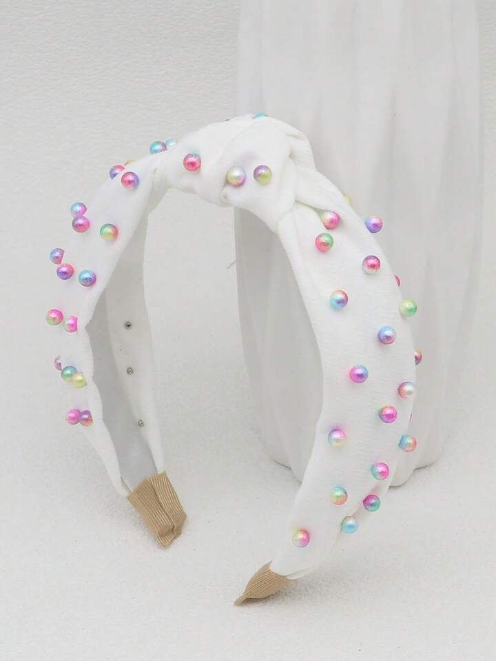Faux Pearl Decor Knot Detail Wide Headband | SHEIN