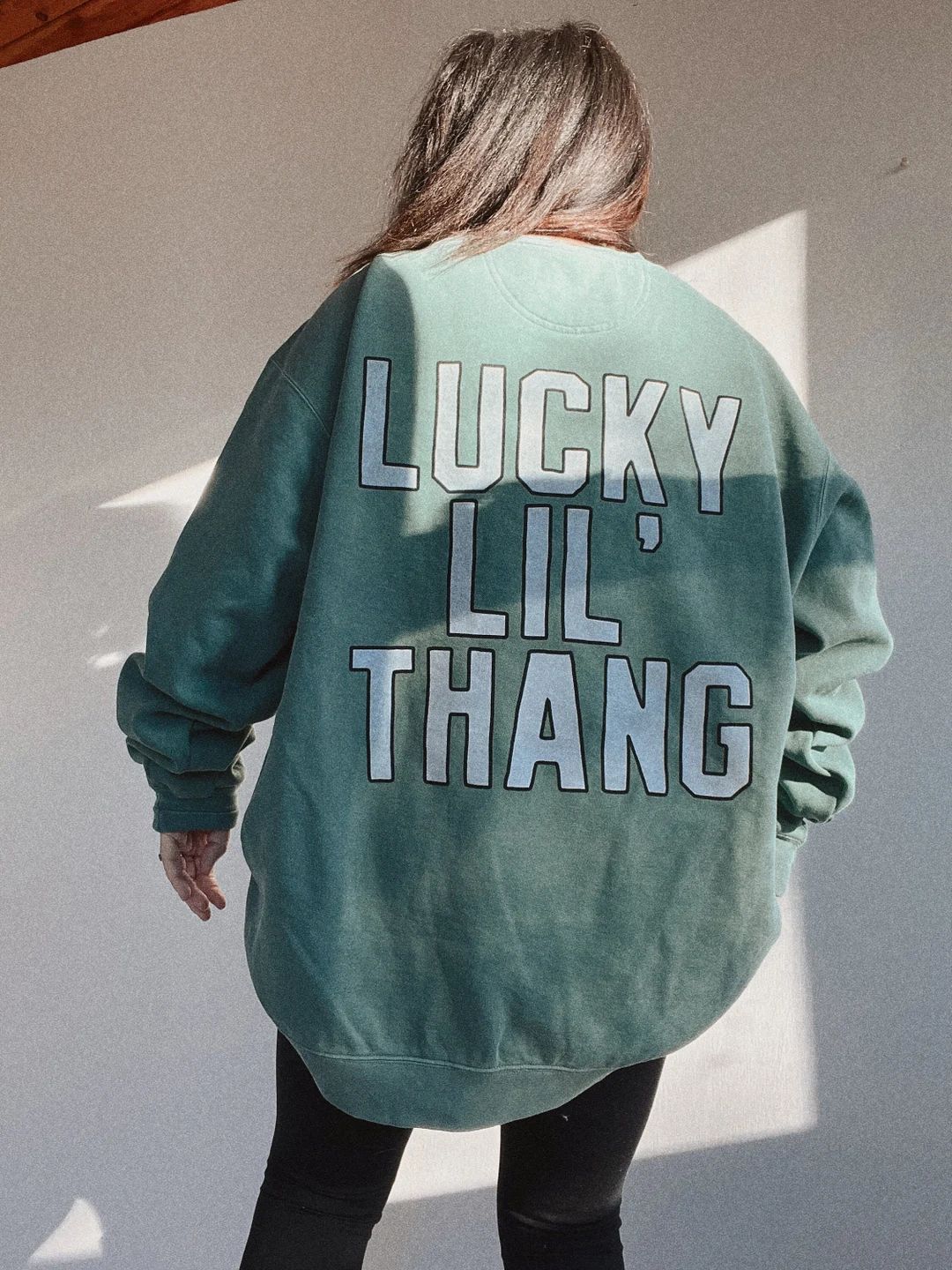Lucky Lil' Thang Comfort Colors Crewneck, Trendy St Patricks Day Sweatshirt, Aesthetic Vintage In... | Etsy (US)