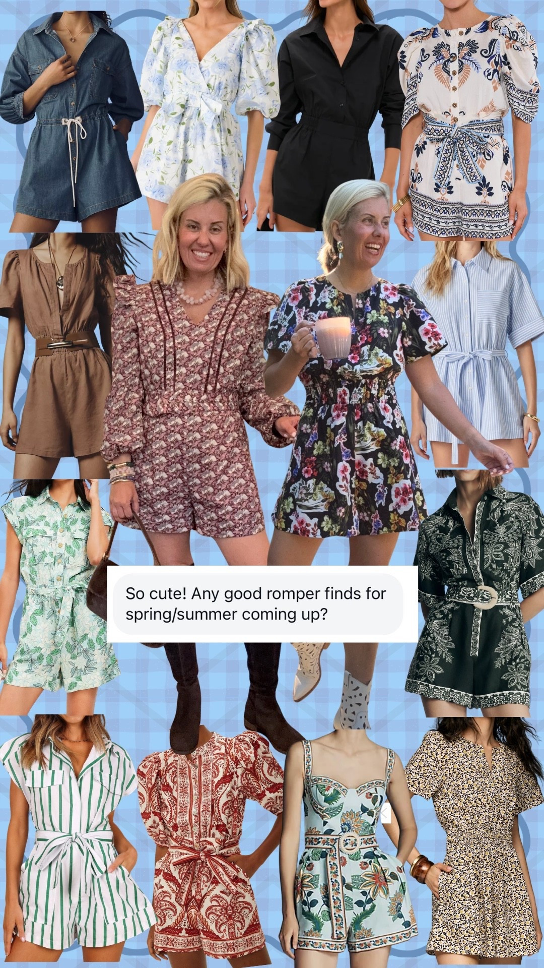  
Well, aren’t these the cutest?! Rompers are so fun to style… sandal, heel, boot or sneaker for completely different looks! ￼￼
 

#LTKOver40 #LTKdayinmylife #LTKmomlife