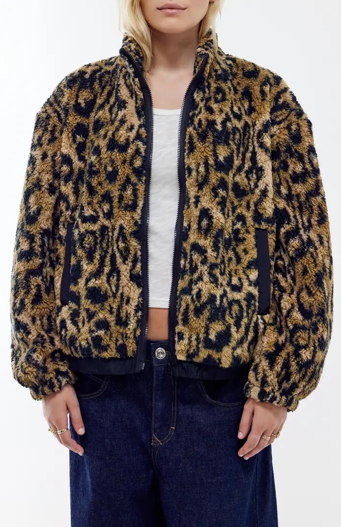 Print Fleece Boxy Jacket | Nordstrom