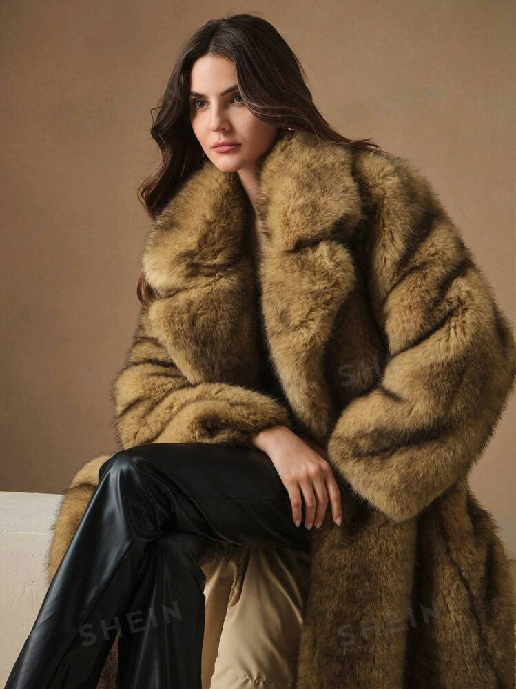 Anewsta New Autumn Winter Fashion Fluffy Long Coat, Elegant Lady Furry Parka Outerwear | SHEIN US... | SHEIN