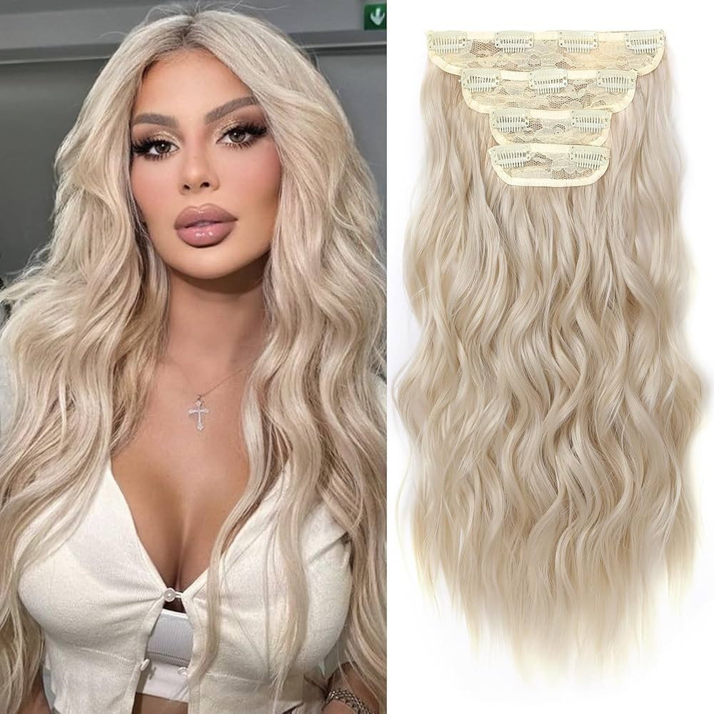 REECHO Hair Extensions, 4PCS Clip in Hair Extensions HE001 Natural Soft Synthetic Hairpieces for ... | Amazon (US)