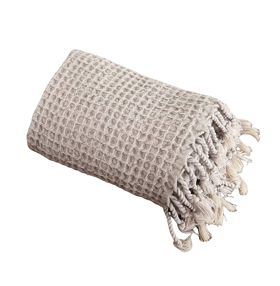 Turkish Decorative Bath Towel for Hand, Face, Hair - 100% Cotton Beige 19x40 inches | Amazon (US)