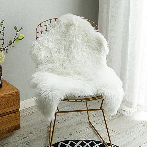 Carvapet Luxury Soft Faux Sheepskin Chair Cover Seat Cushion Pad Plush Fur Area Rugs for Bedroom,... | Amazon (US)