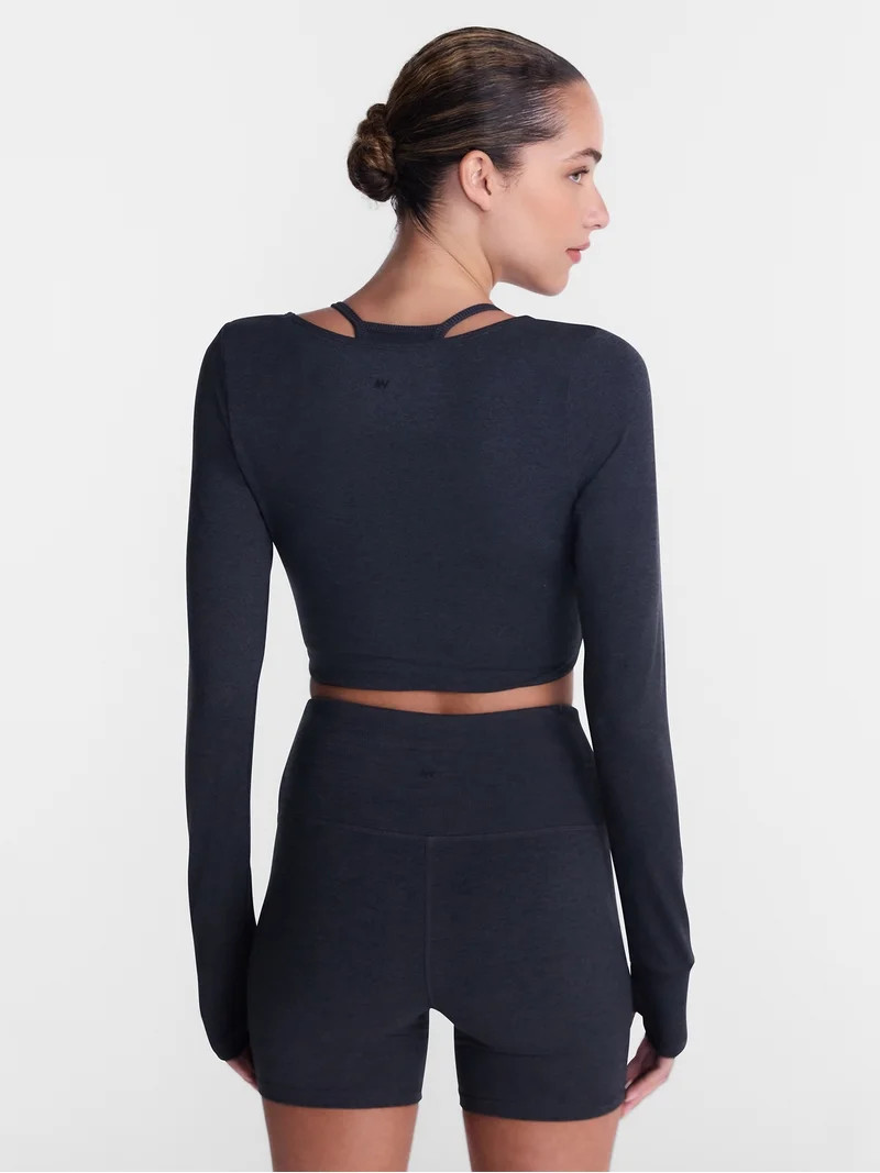 Athletic Works Women's ButterCore Wrap Top with Built In Bra, Sizes XS-XXXL | Walmart (US)